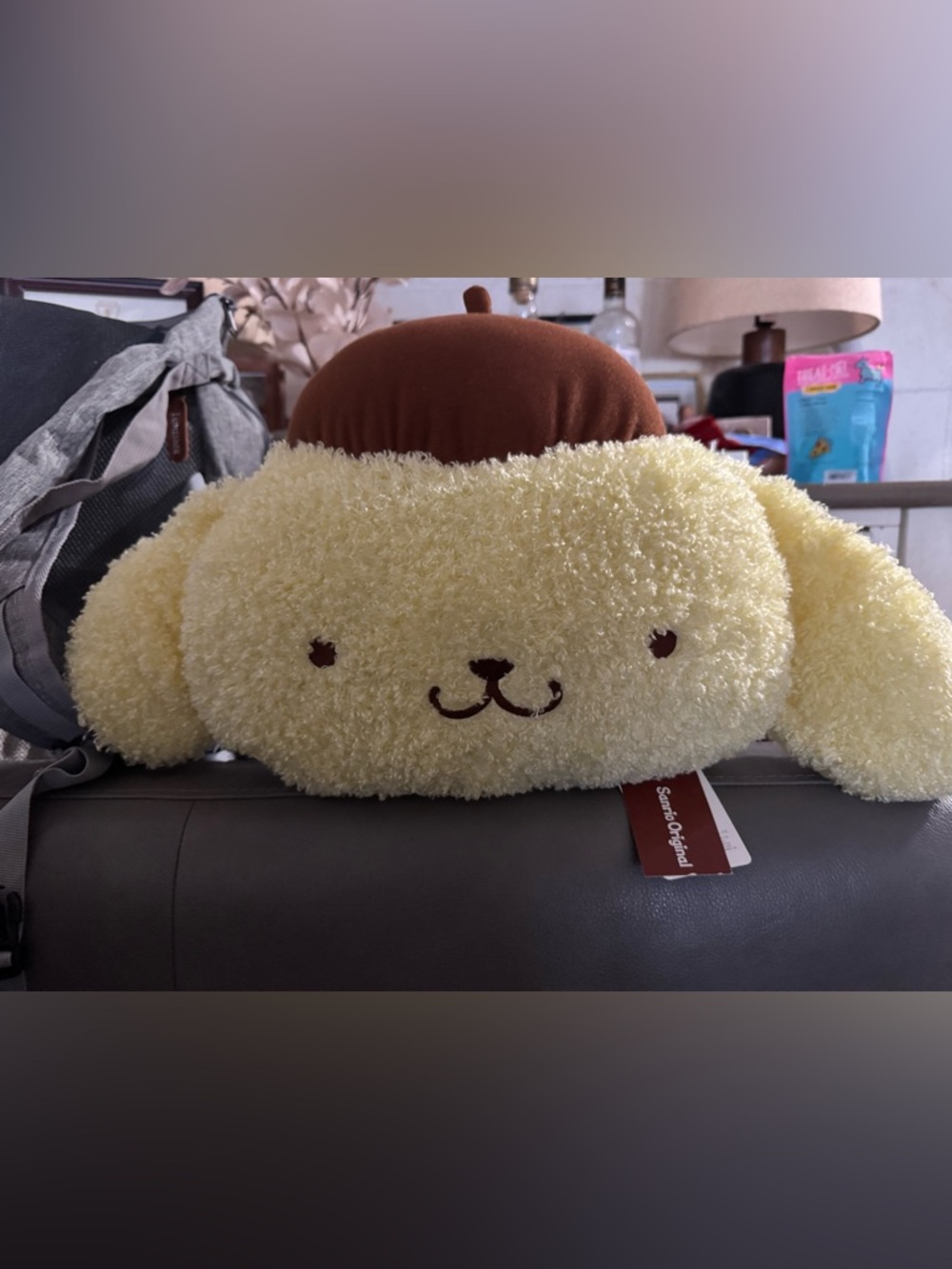 Genuine Sanrio Original S-size Pompompurin face cushion — brand new with tags